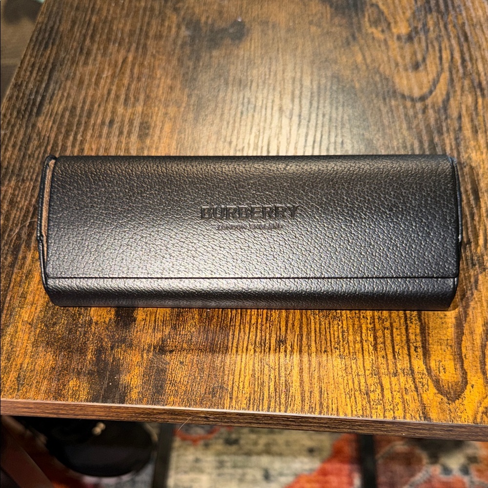 Burberry Black Leather Glasses Case
